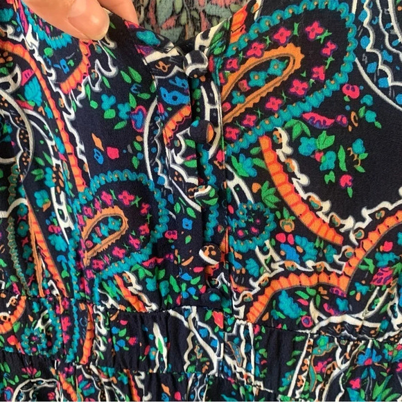 Maeve by Anthropologie Maplewood Neon multicolor Dress Paisley XS - Picture 5 of 9